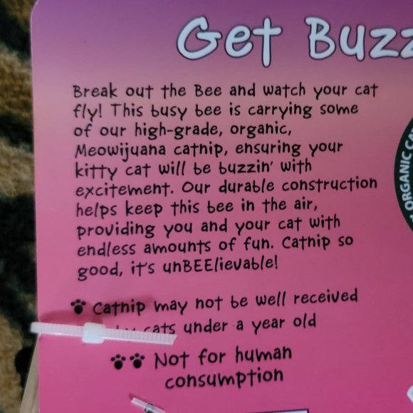 Cat Toy Catnip Bee Get Buzzed ...... New! - Picture 3 of 3